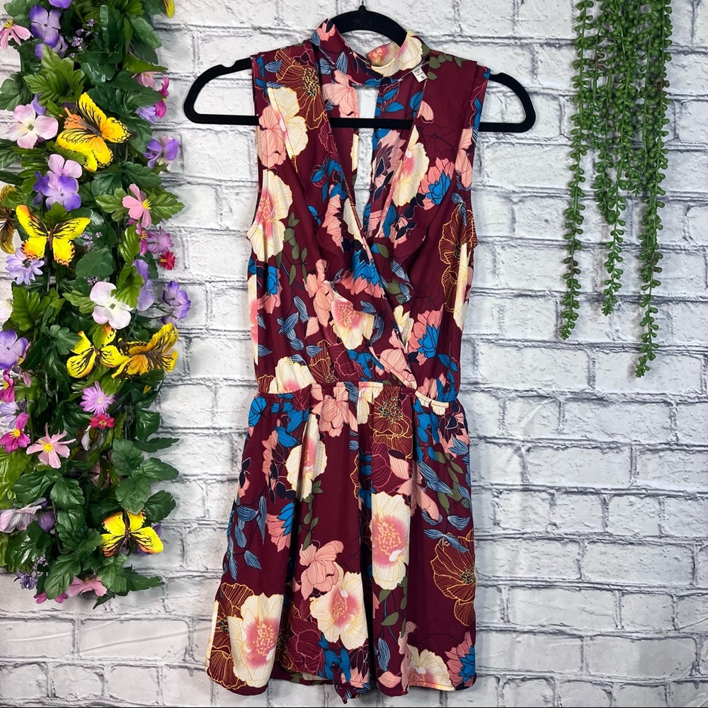 +💙2/$40💙Anthro Monteau Sleeveless Collared Neck Plunge V Neck Dress Size Small